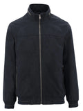 Black jacket with a zipper on a white background