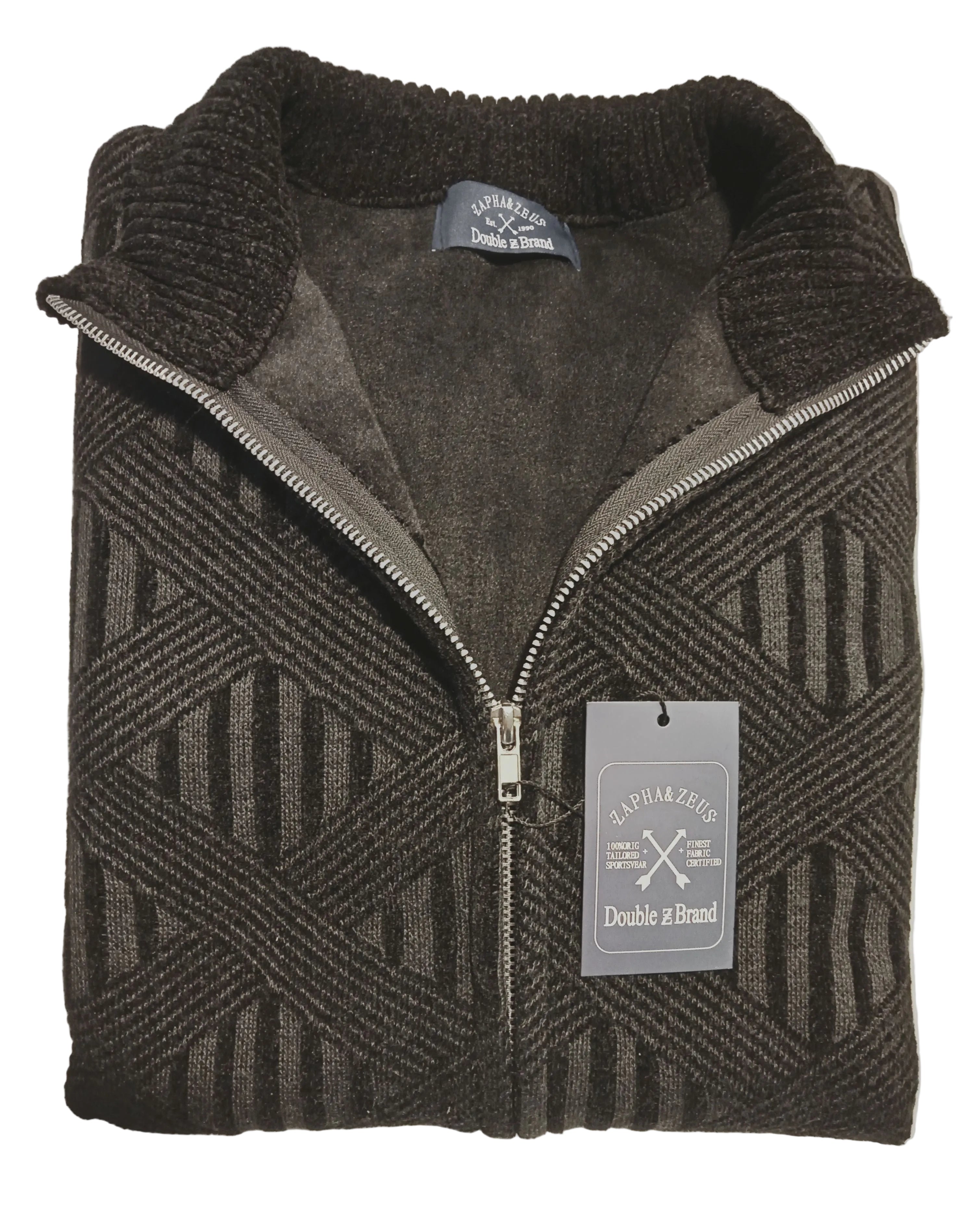Mens Knit Fleece Jacket Black