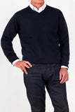 Ansett Merino Wool Vee Navy