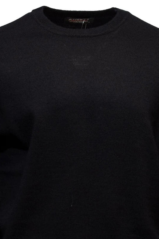 Ansett Merino Crew Neck Jumper Black