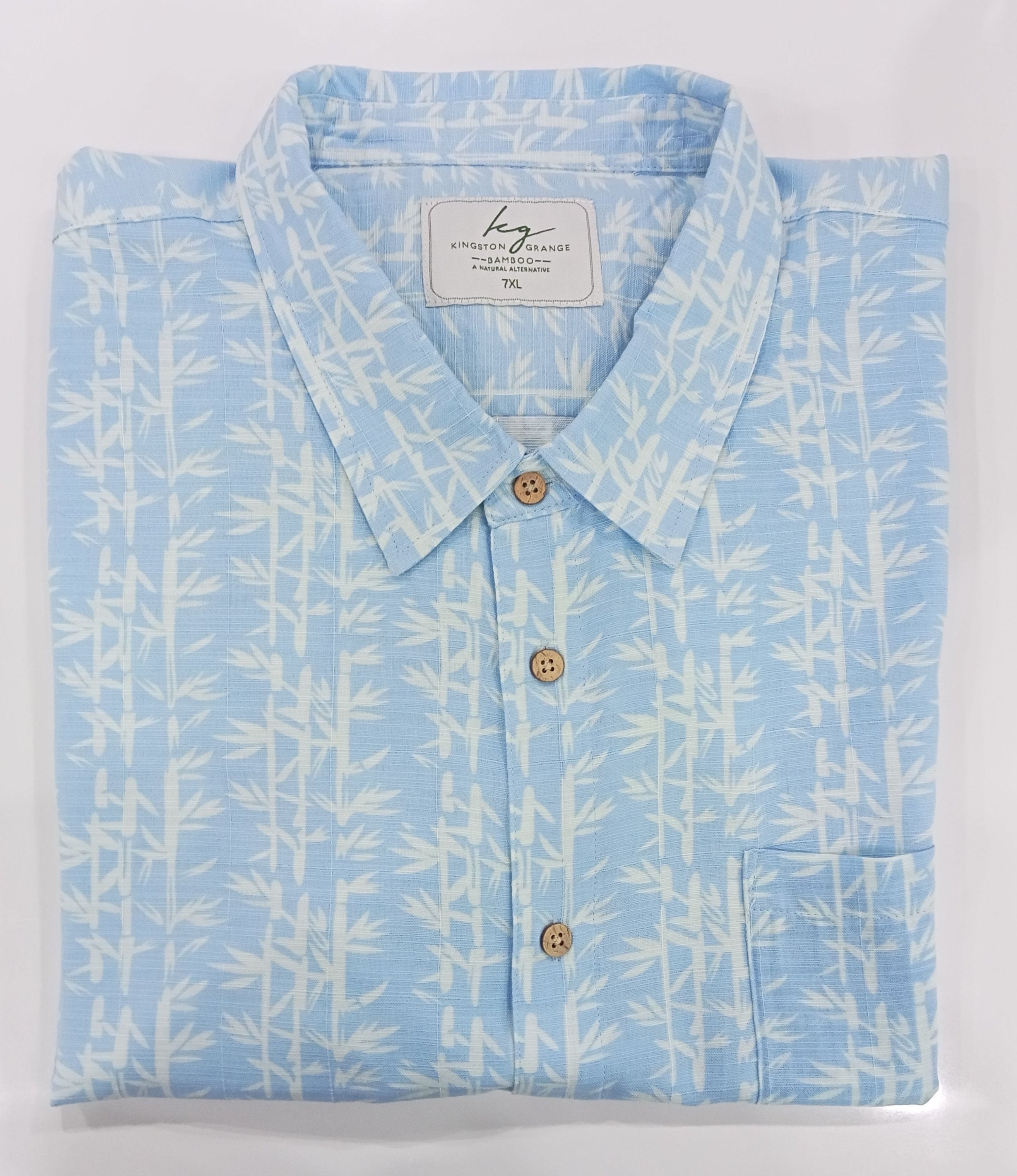 Mens Bamboo Short Sleeve Shirt Sky Blue