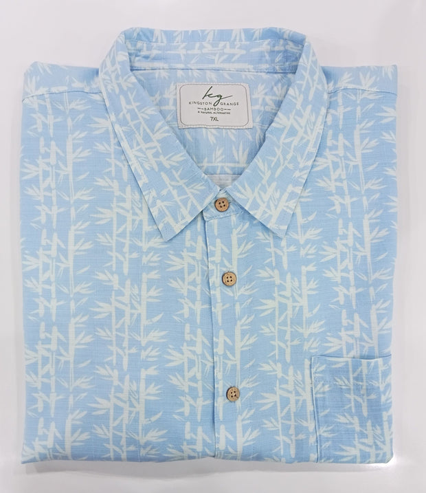 Mens Bamboo Short Sleeve Shirt Sky Blue