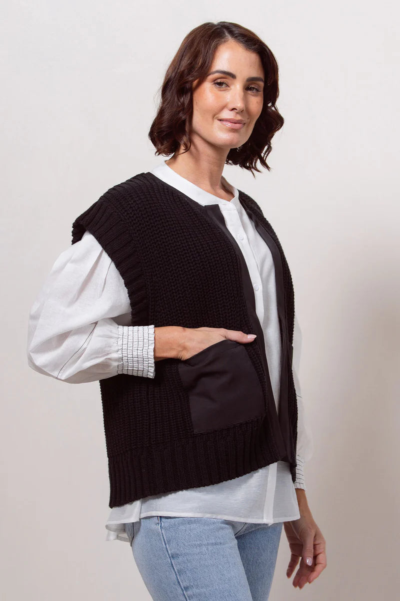 See Saw Woven Trim Vest