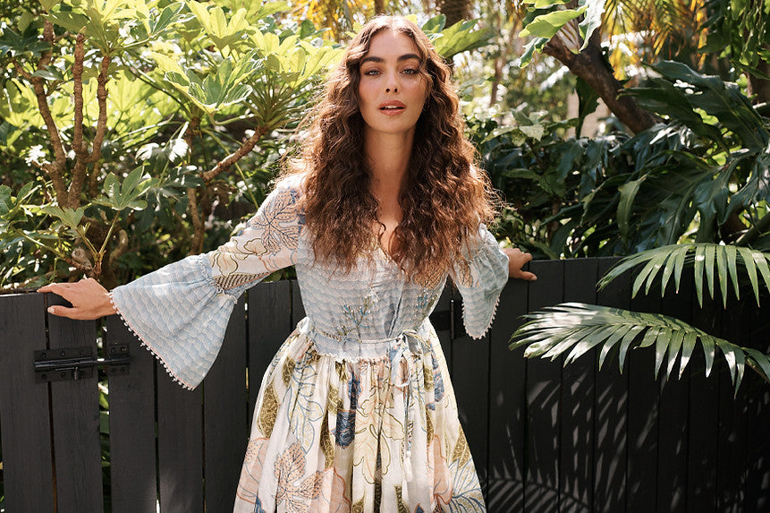 Caju Floriental Print Dress W Belt