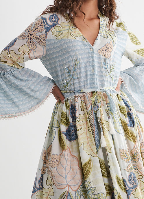 Caju Floriental Print Dress W Belt