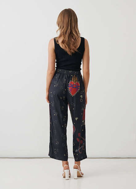 Holmes & Fallon Mystic Hearts Print Pant