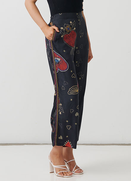 Holmes & Fallon Mystic Hearts Print Pant