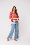 Foil Stripe A Pose Sweater Sundown Stripe