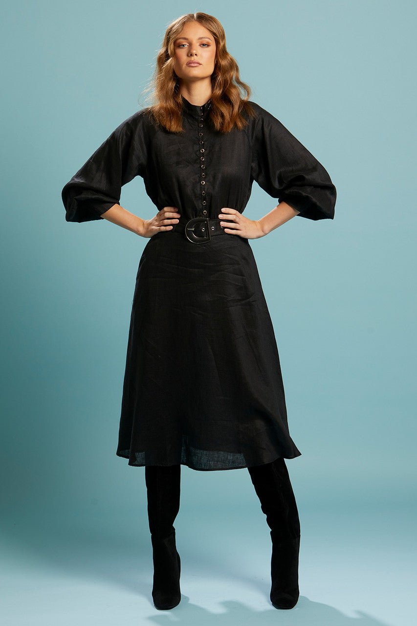 Fate+Becker Exhale Belted Midi Dress