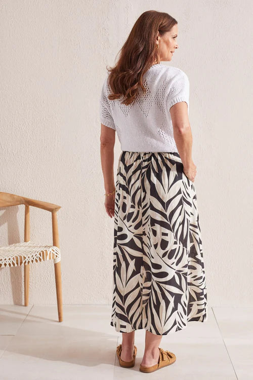 Tribal Pull On Skirt With Front Pleat