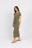 Knewe Khaki Stripe Parker Dress