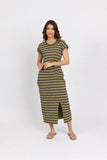 Knewe Khaki Stripe Parker Dress