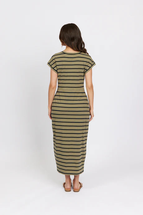 Knewe Khaki Stripe Parker Dress