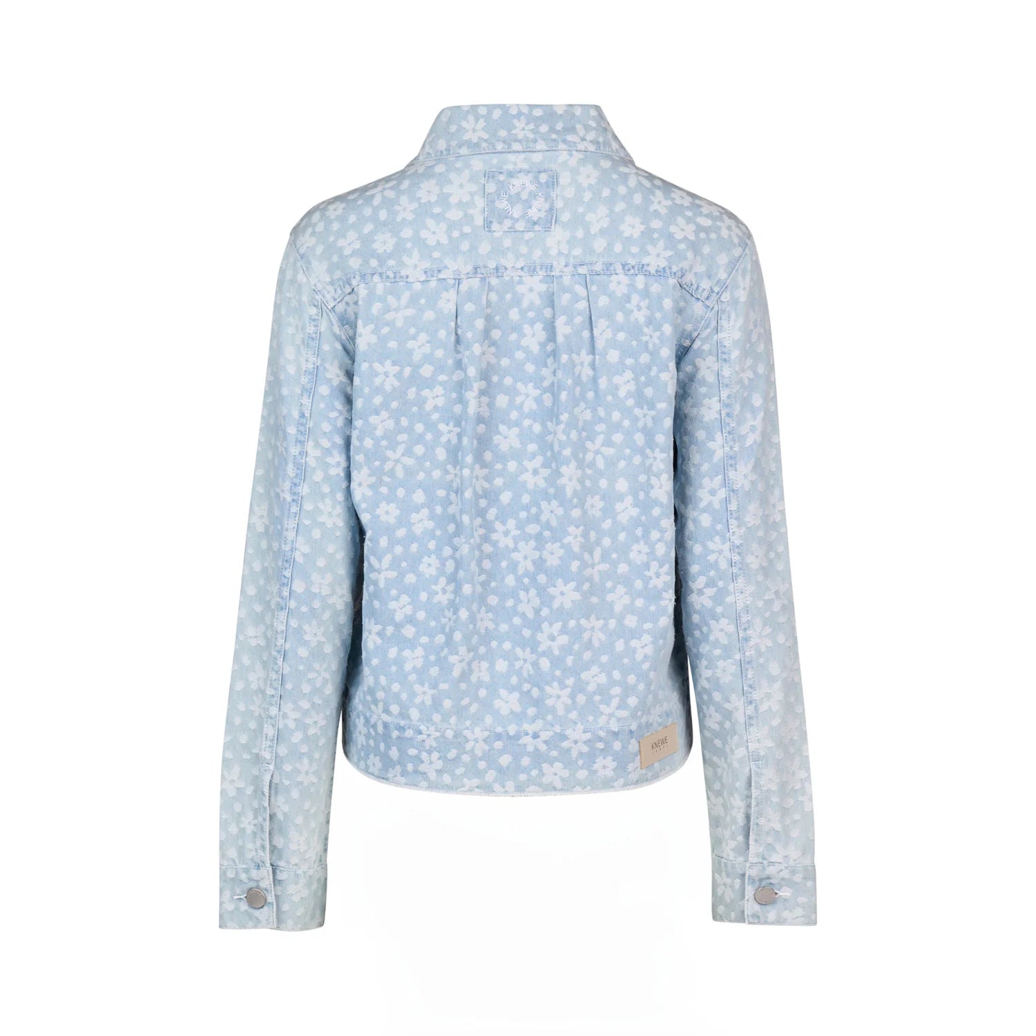 Light blue floral patterned shirt on a white background