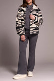 Tribal Mixed Faux Fur Zip Jacket