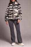 Tribal Mixed Faux Fur Zip Jacket