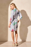Tribal Shirt Dress With Waist Ties