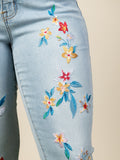 Tribal Sophia Curvy Embroidered Slim Crop Jean