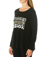 ping pong animal foil print pullover