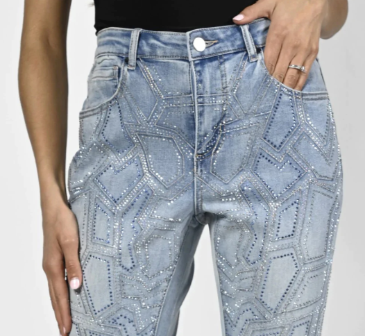 Frank Lyman Crystal Bling Jean