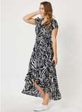 Threadz Zebra Print Wrap Dress