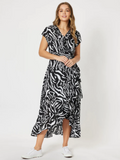 Threadz Zebra Print Wrap Dress