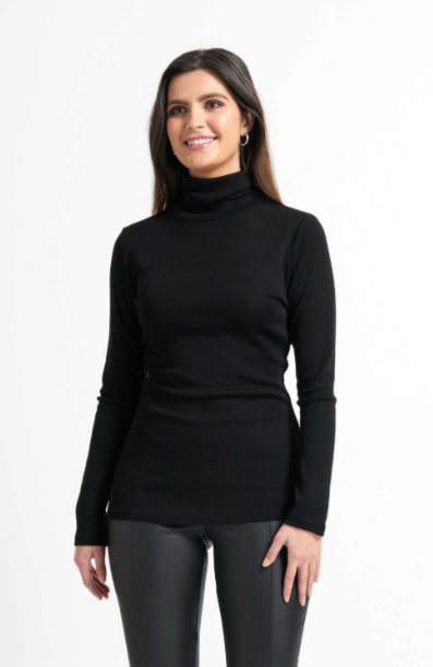 Foil Fine Merino Polo Neck Top