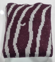 striped knitted scarf 1size / plum dove grey