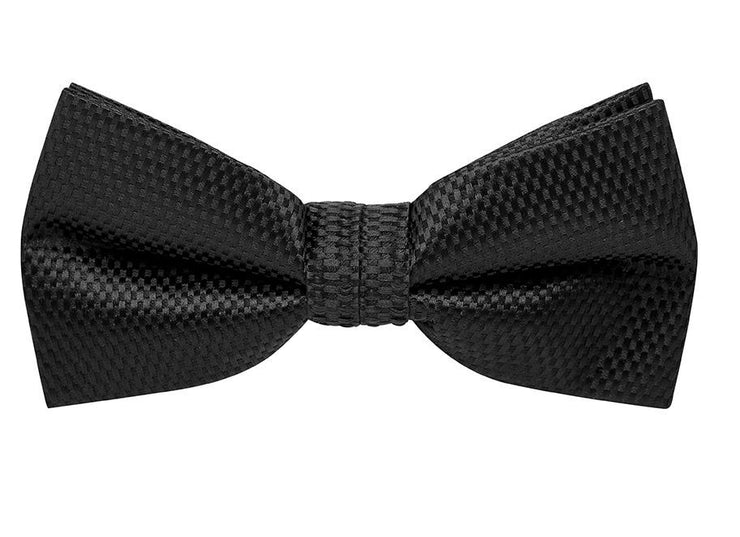bow tie black & pocket square white, carbon