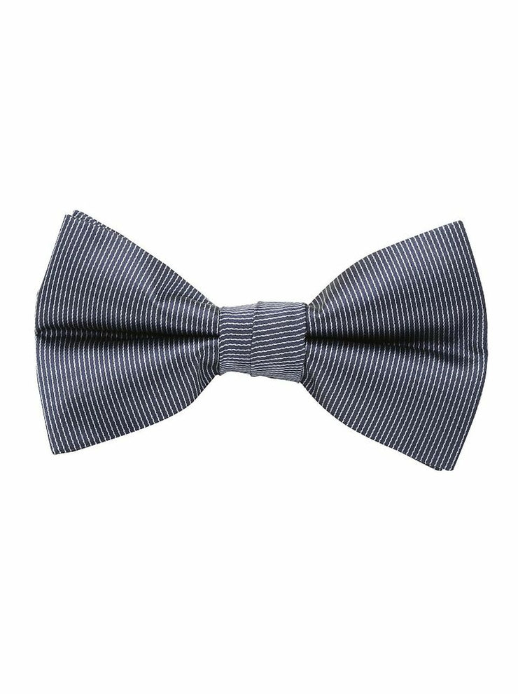 bow tie & pocket square, pinstripe, navy