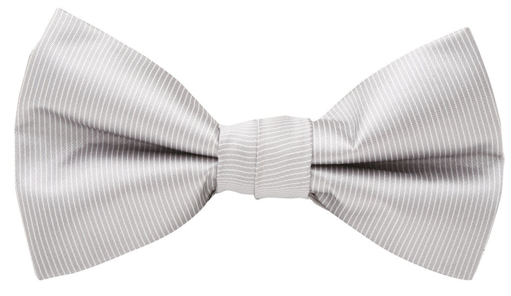 bow tie & pocket square pinstripe, grey