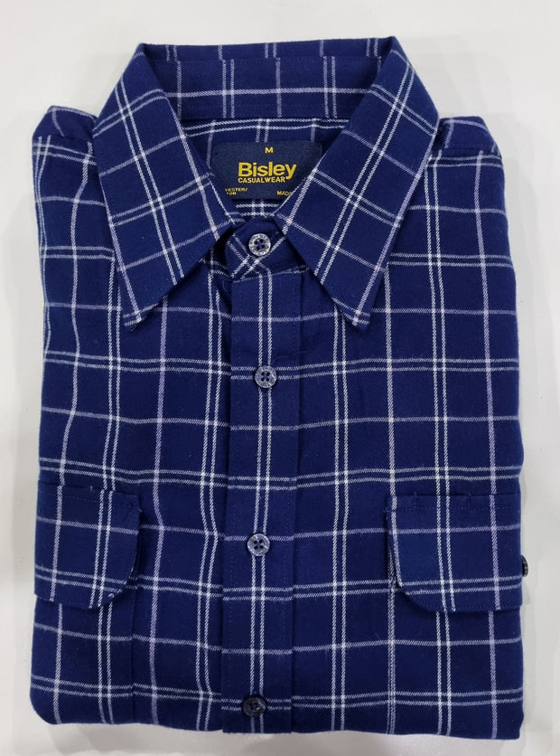 Bisley Long Sleeve 2 Pocket Shirt Navy