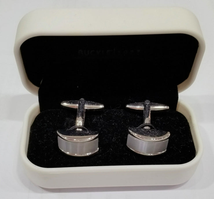 cufflinks nickle & mother of pearl