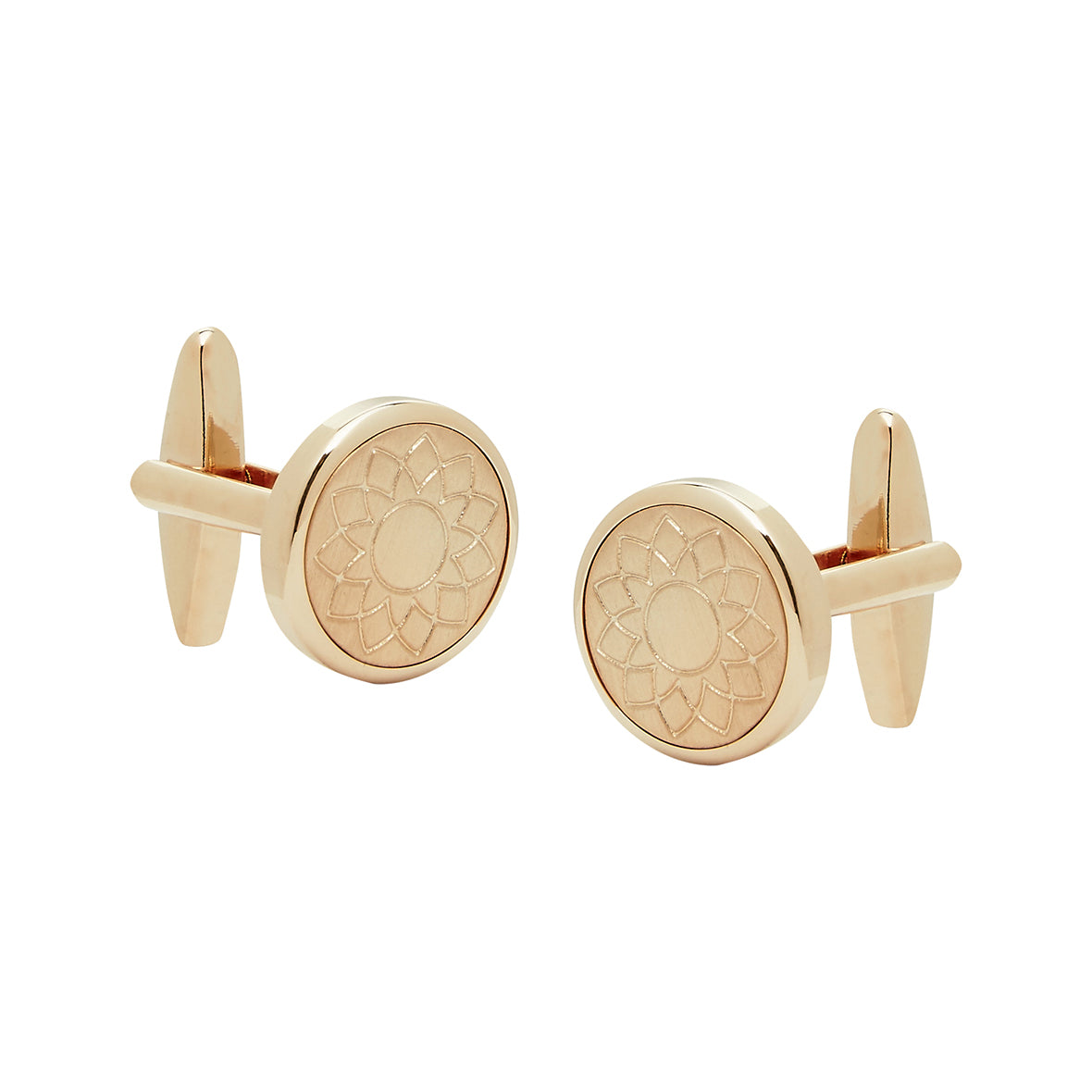 cufflinks brushed rose gold