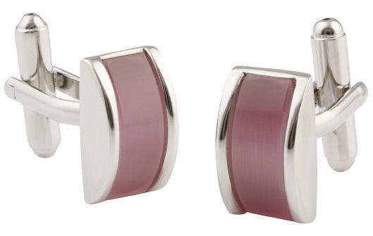 cufflinks rec't enamel pink