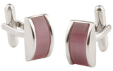 cufflinks rec't enamel pink