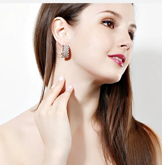 curved crystal earrings