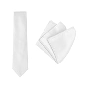 tie & pocket square carbon 'white'