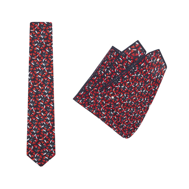 tie & pocket square proust 1size / red/navy
