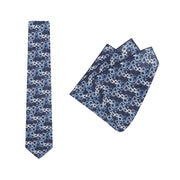 tie & pocket square 1size / navy / silver