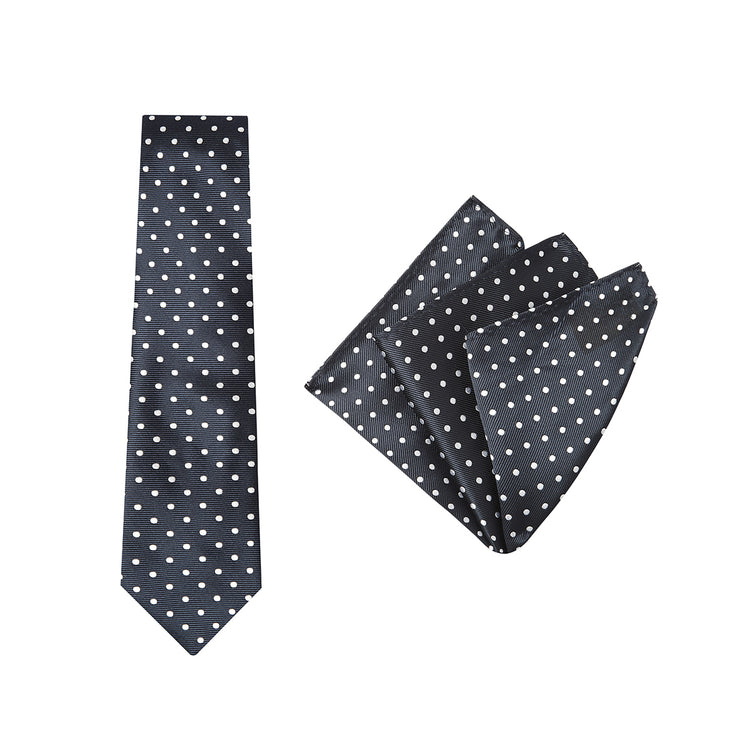tie & pocket square, spot, navy