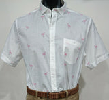 brooksfield casual flamingo print s/s shirt