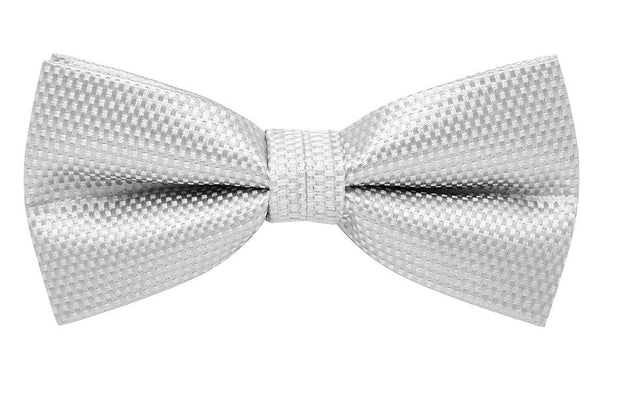 bow tie & pocket square, carbon, silver