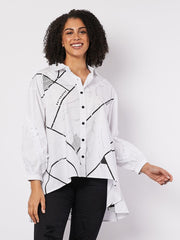 clarity long sleeved high-low shirt