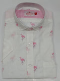 brooksfield casual flamingo print s/s shirt