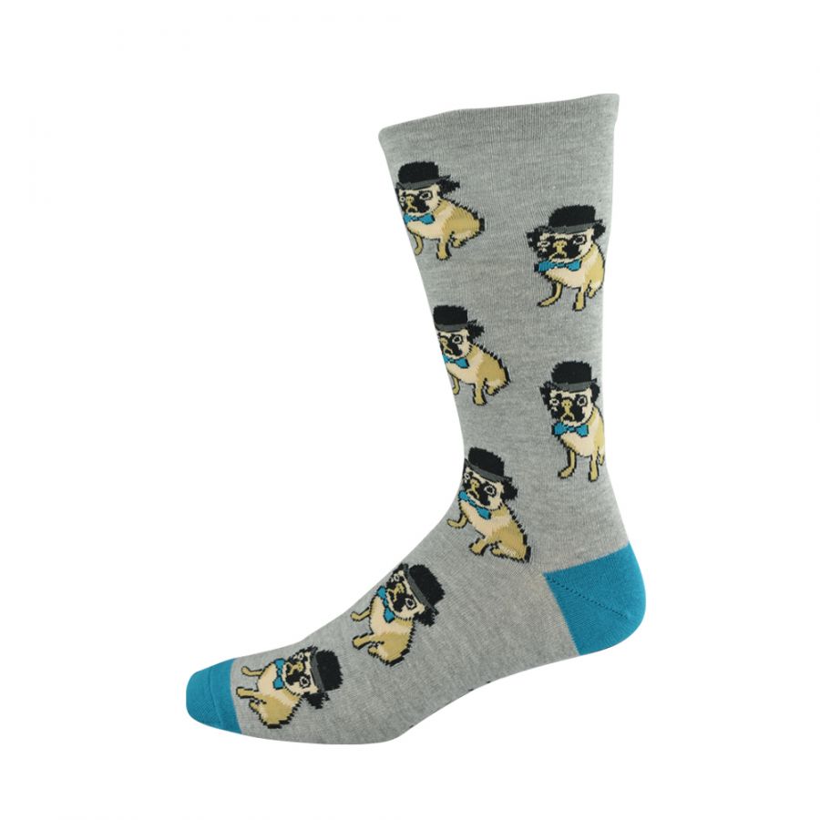 non tight bamboo 'hipster pug' socks