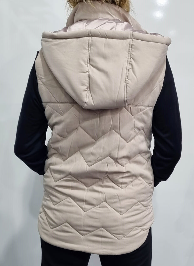 maglia quilted vest rose and sand
