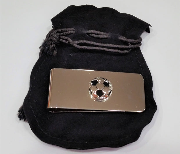 money clip with soccer ball