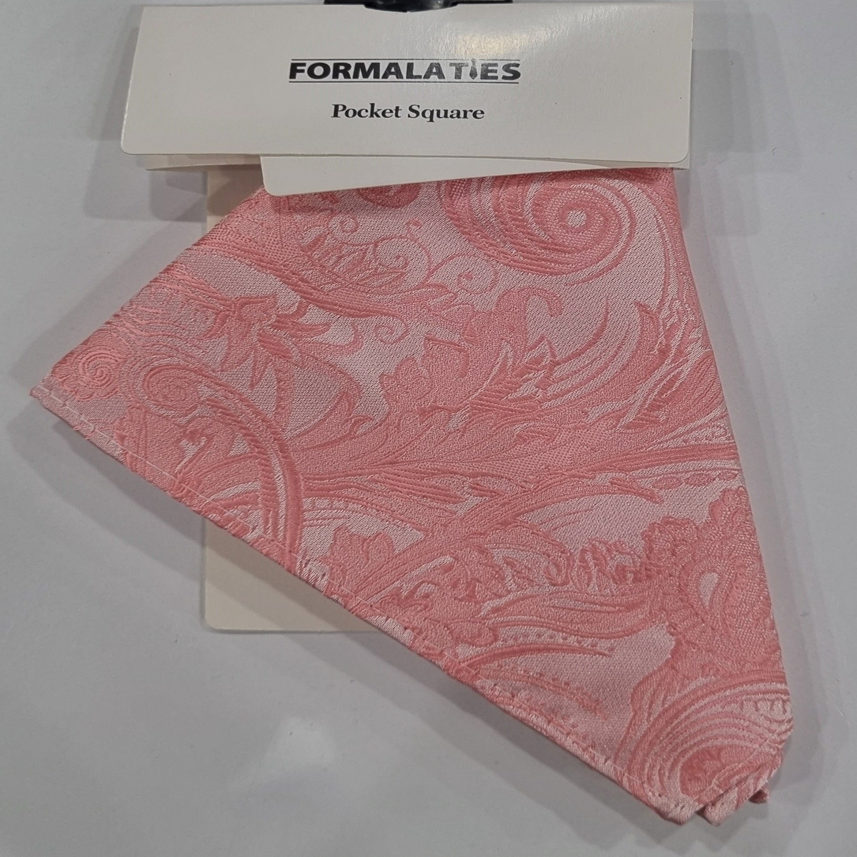 form paisley pocket square coral