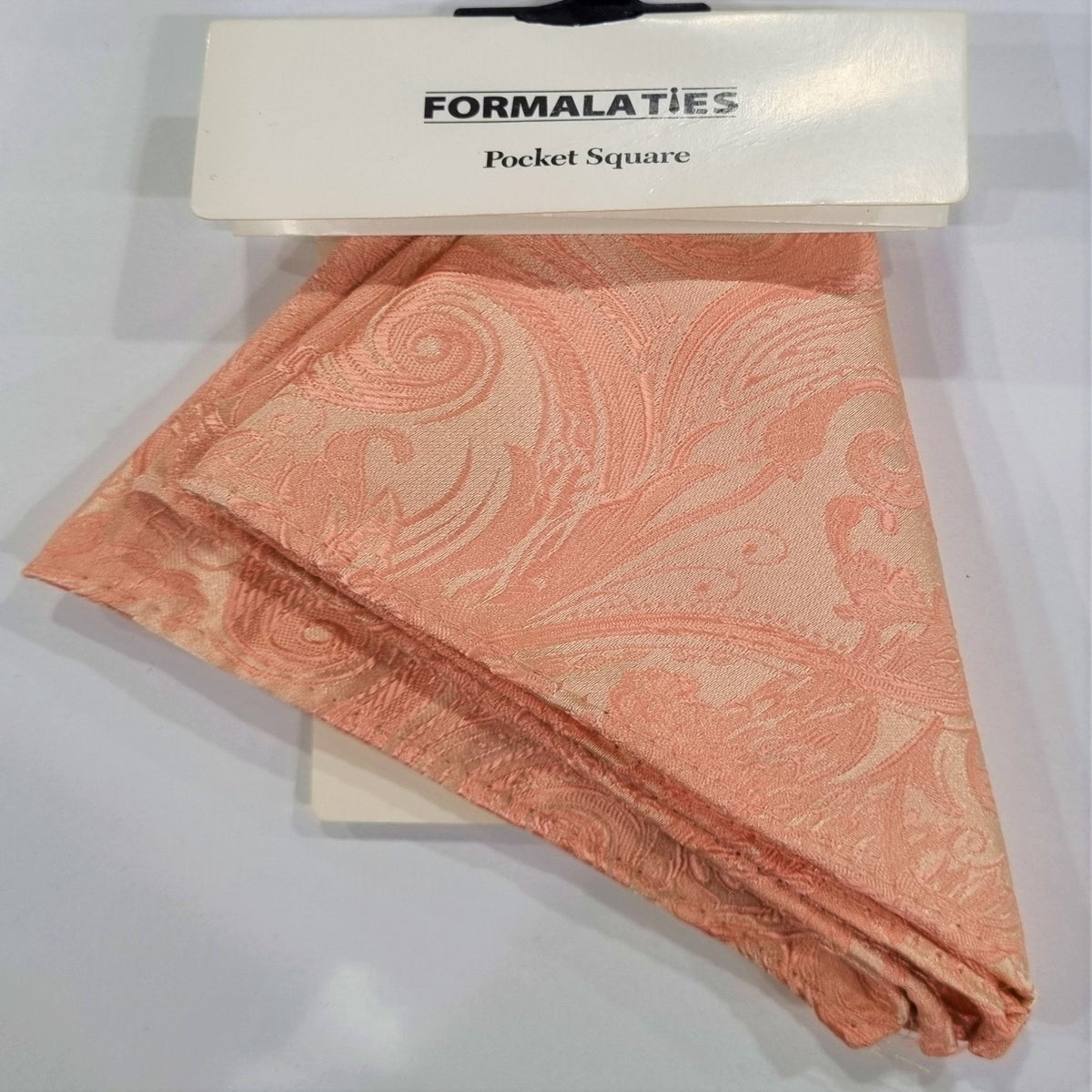 form paisley pocket square peach